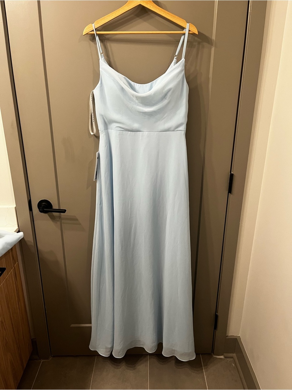 Azazie sky blue bridesmaid dress
